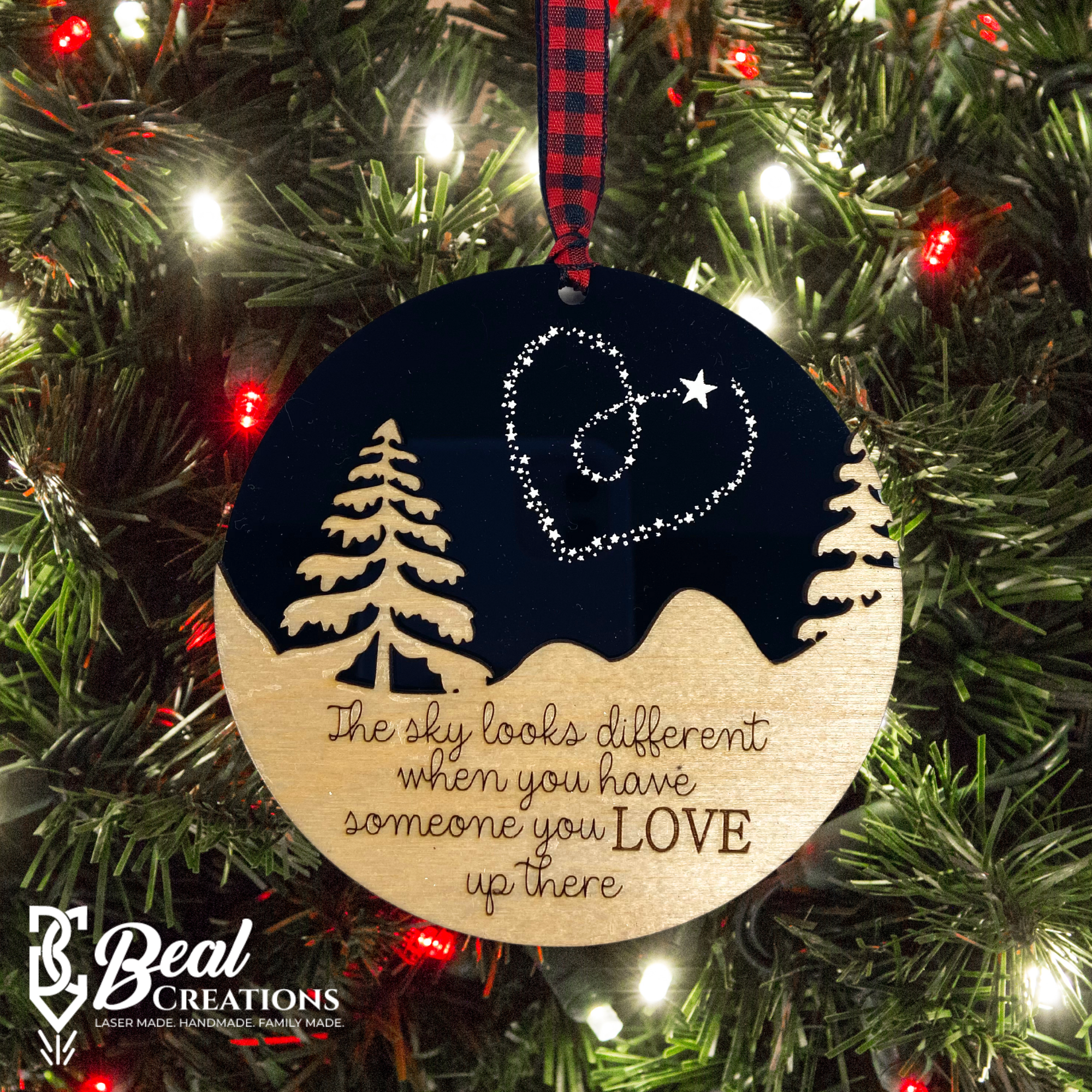 Love Christmas Wood Ornament LOVE Heart Christmas Ornament Engraved Wooden  Tree Decoration Heart Ornament Word Art Ornament 