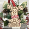 Reindeer Height Measurement Ornament Rudolph Ornament Scarf Growth Ornament 2