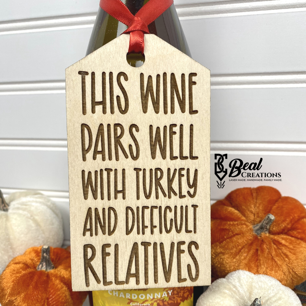 Wine Tag Wine Gift Tag Funny Wine Tag Wine Gift Thanksgiving Humor 2
