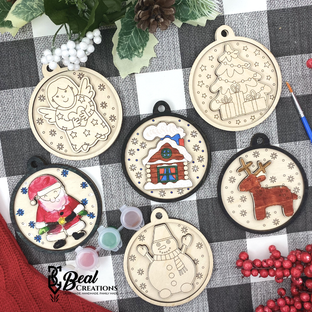 CHRISTMAS Ornament DIY Kit Snowman- Reindeer Christmas (6