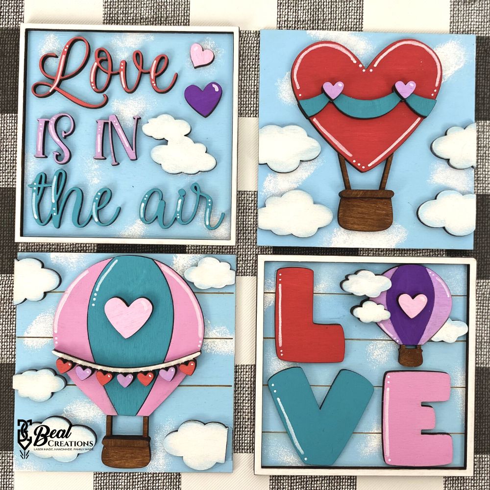 Leaning Ladder Tiles Interchangeable Valentines Love is in the Air