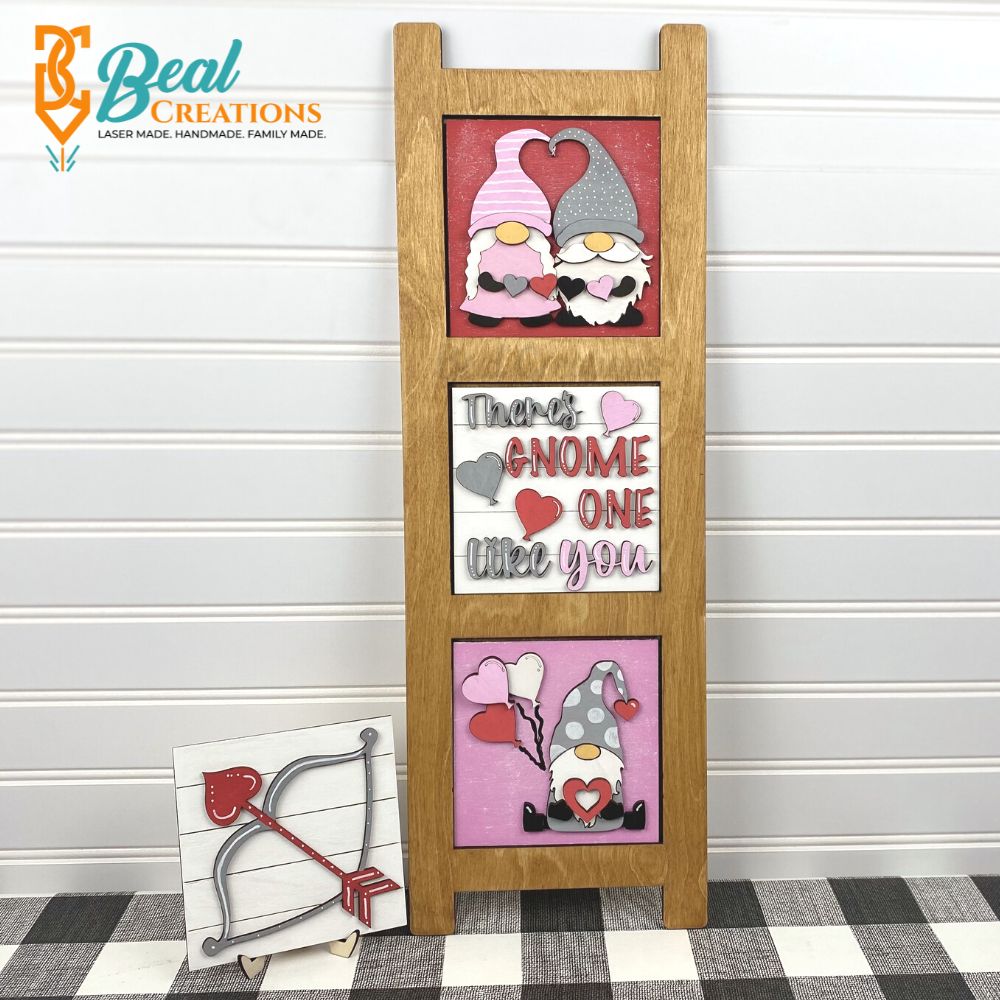 Valentine Gnome Leaning Ladder Tiles Inserts 1