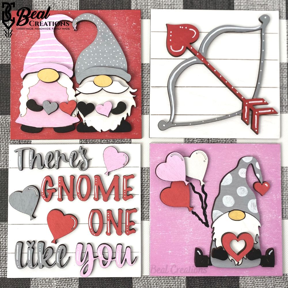 Valentine Gnome Leaning Ladder Tiles Inserts 2