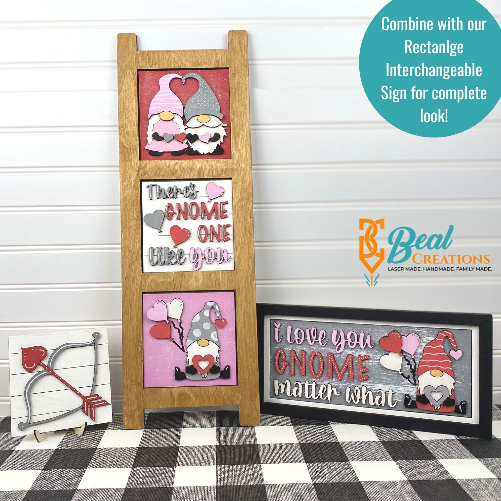 Valentine Gnome Leaning Ladder Tiles Inserts 3