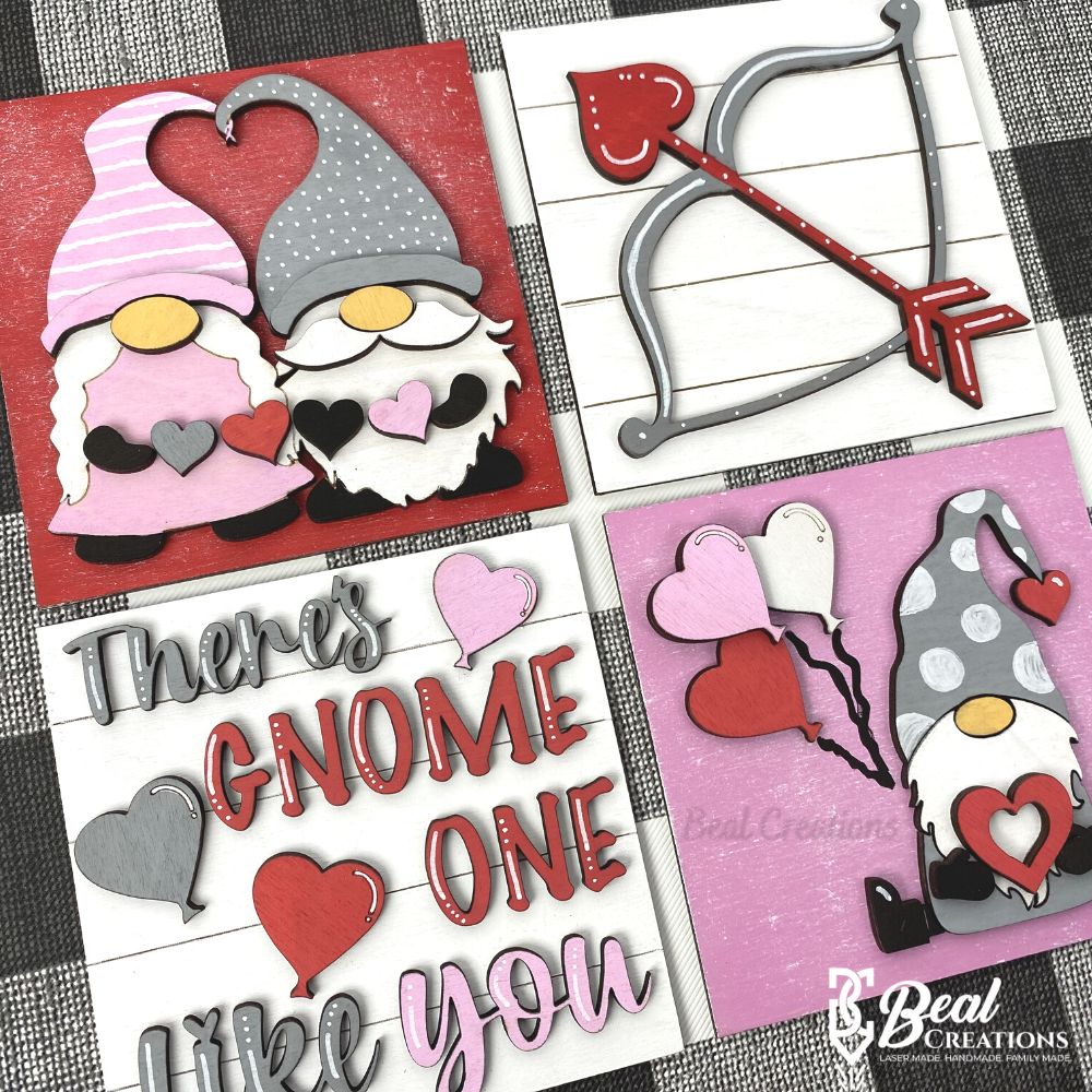Valentine Gnome Leaning Ladder Tiles Inserts 4