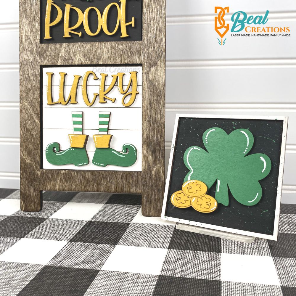 St Patricks Day Leaning Ladder Tiles Inserts Finished 3