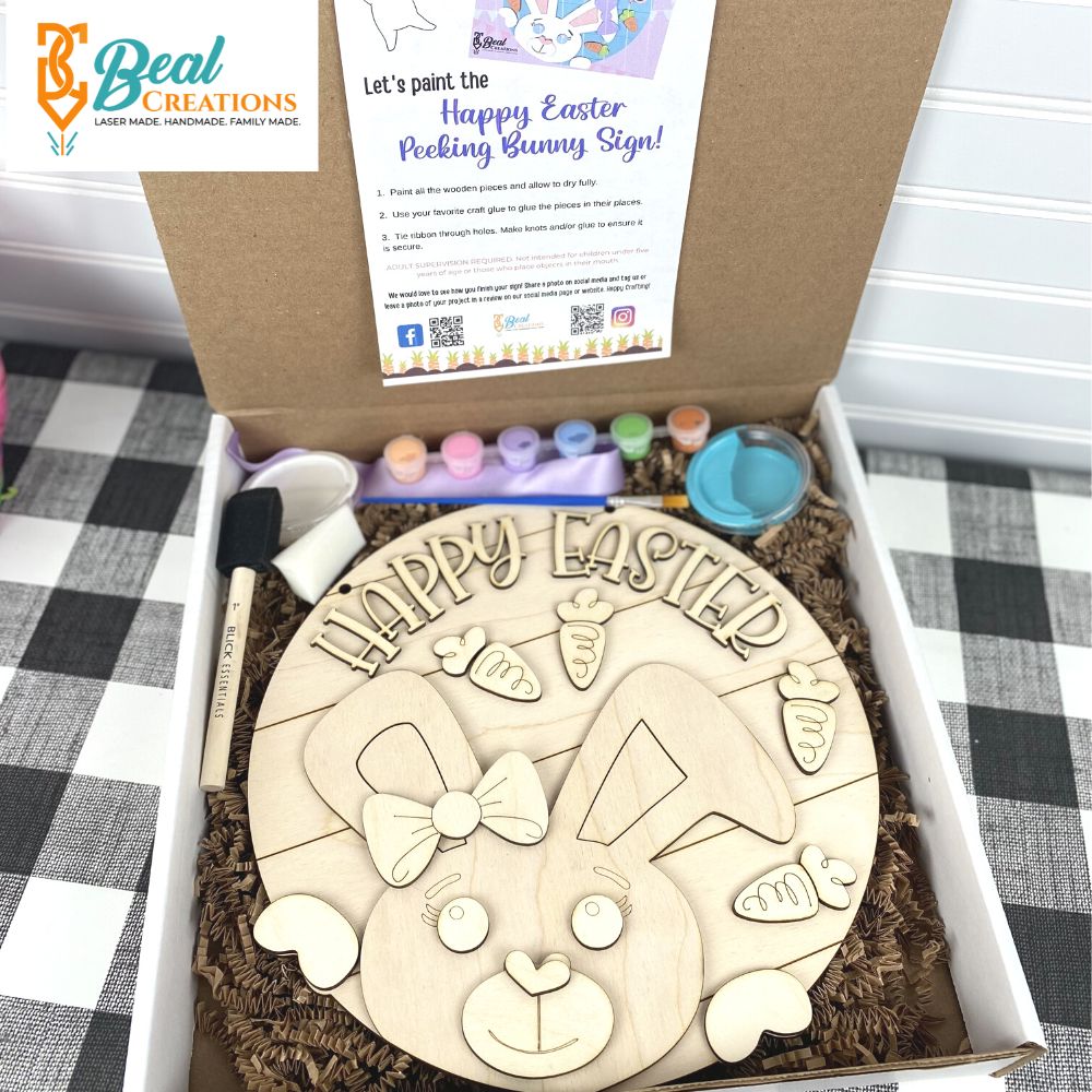 Happy Easter Bunny DIY Paint Kit Easter Craft Paint Party Kids Craft Kit 3
