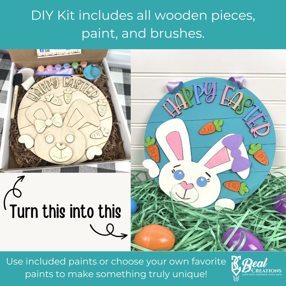 Happy Easter Bunny DIY Paint Kit Easter Craft Paint Party Kids Craft Kit 5