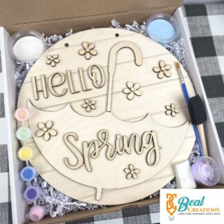 Hello Spring Umbrella DIY Paint Kit Paint Party Blank 3