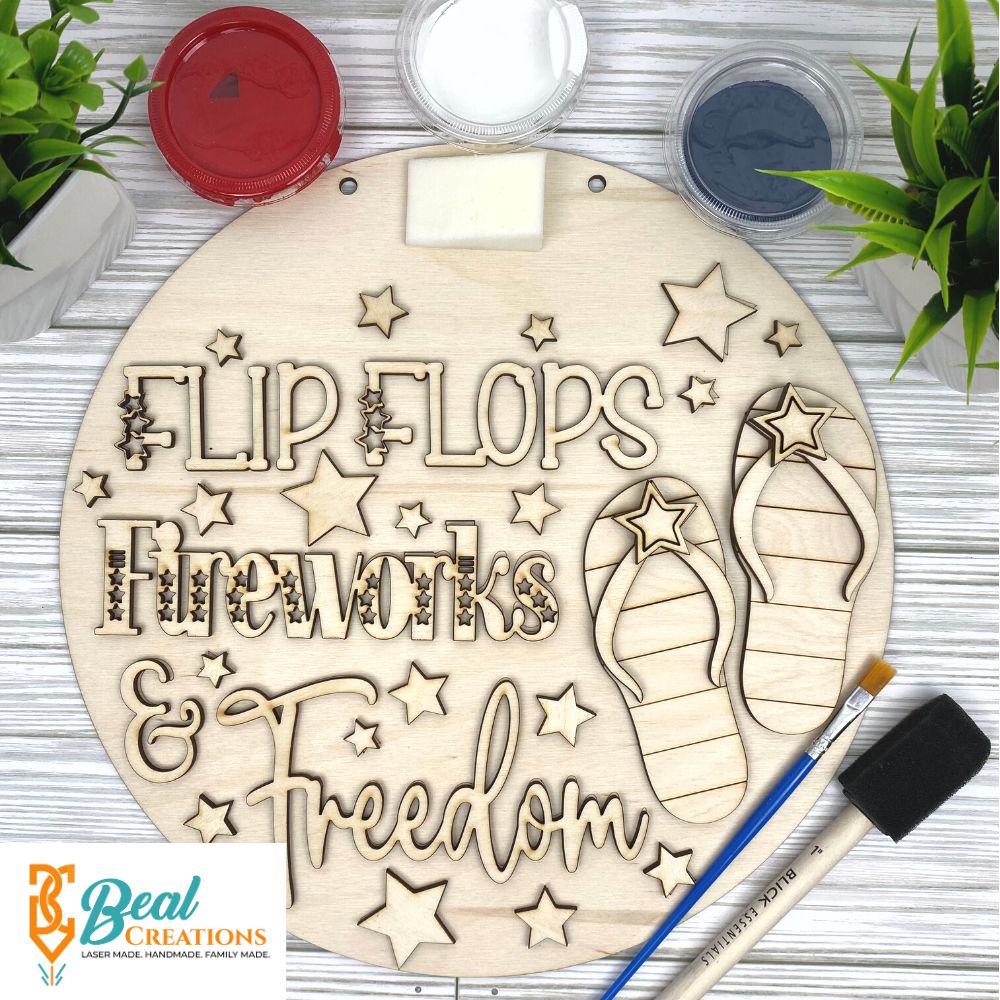 Flip Flops Fireworks and Freedom 4th of July DIY Paint Kit 2