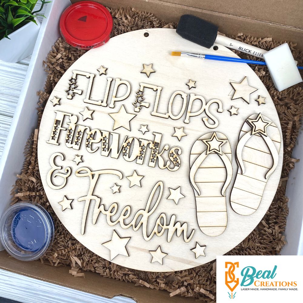 Flip Flops Fireworks and Freedom 4th of July DIY Paint Kit 3