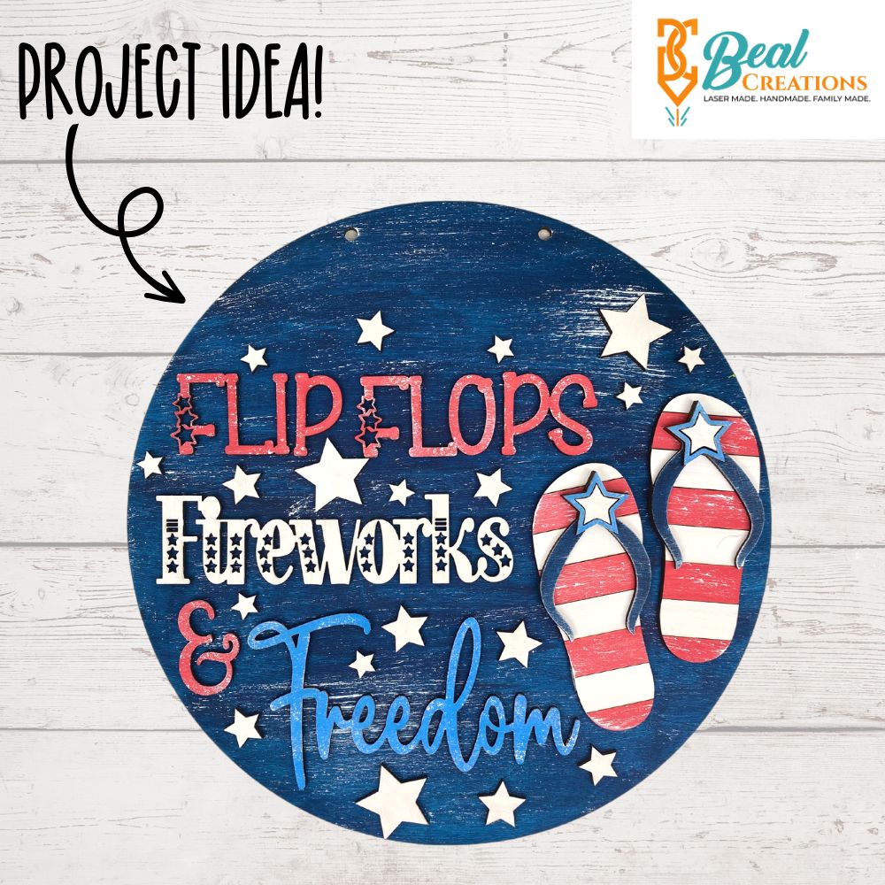 Flip Flops Fireworks and Freedom 4th of July DIY Paint Kit 4