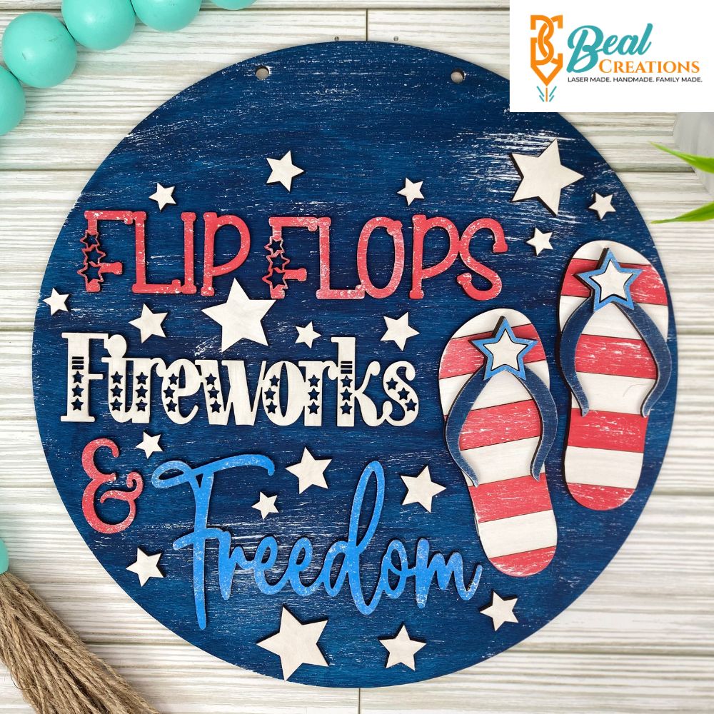 Flip Flops Fireworks and Freedom 4th of July DIY Paint Kit 6