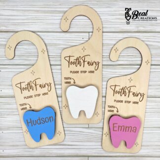 Tooth Fairy Door Hanger Holder Personalized with Kids Name 1