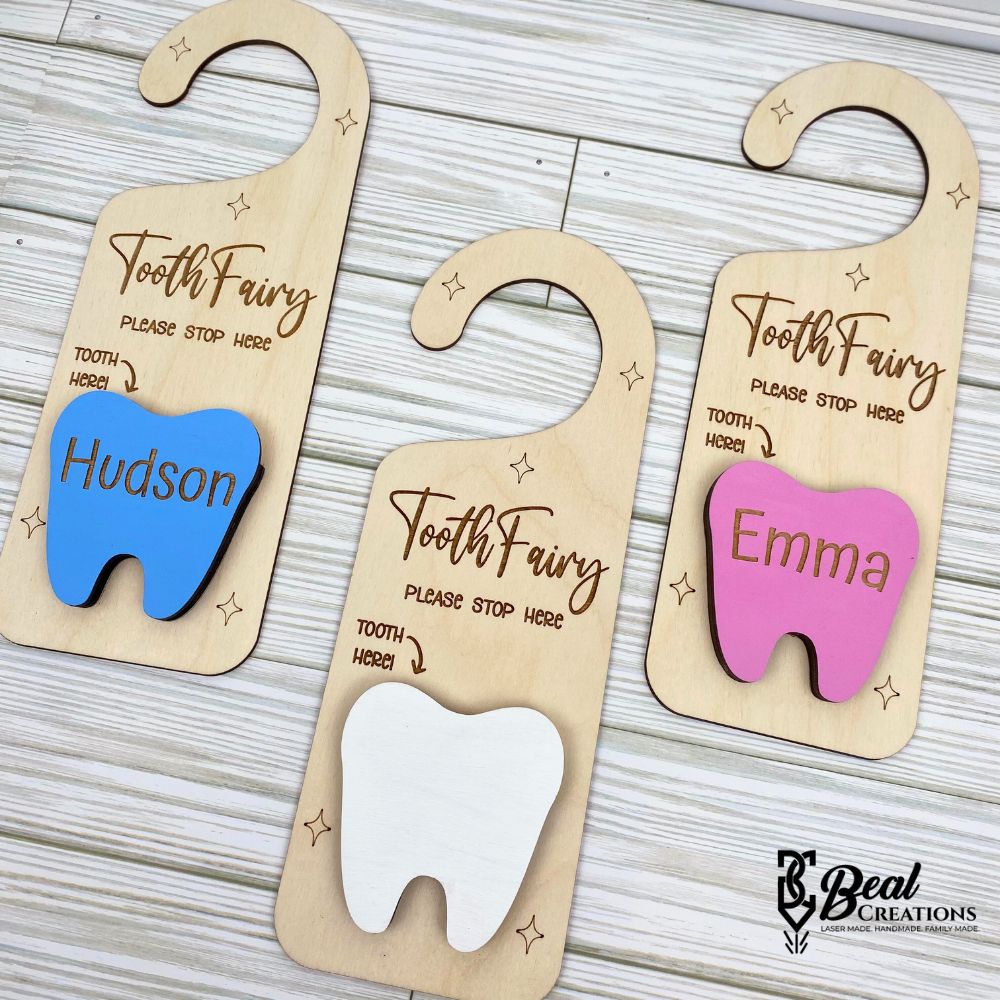 Tooth Fairy Door Hanger Holder Personalized with Kids Name 2