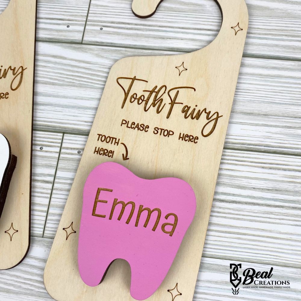 Tooth Fairy Door Hanger Holder Personalized with Kids Name 3