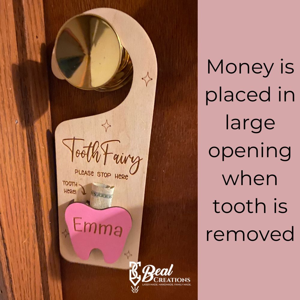 Tooth Fairy Door Hanger Holder Personalized with Kids Name 5