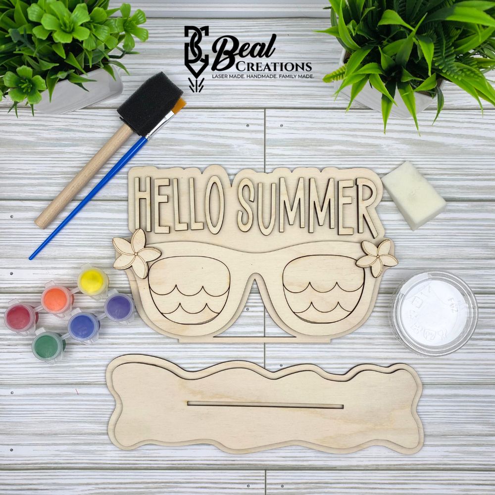 Hello Summer Sunglasses DIY Paint Kit Paint Party Summer Crafts Decor 2