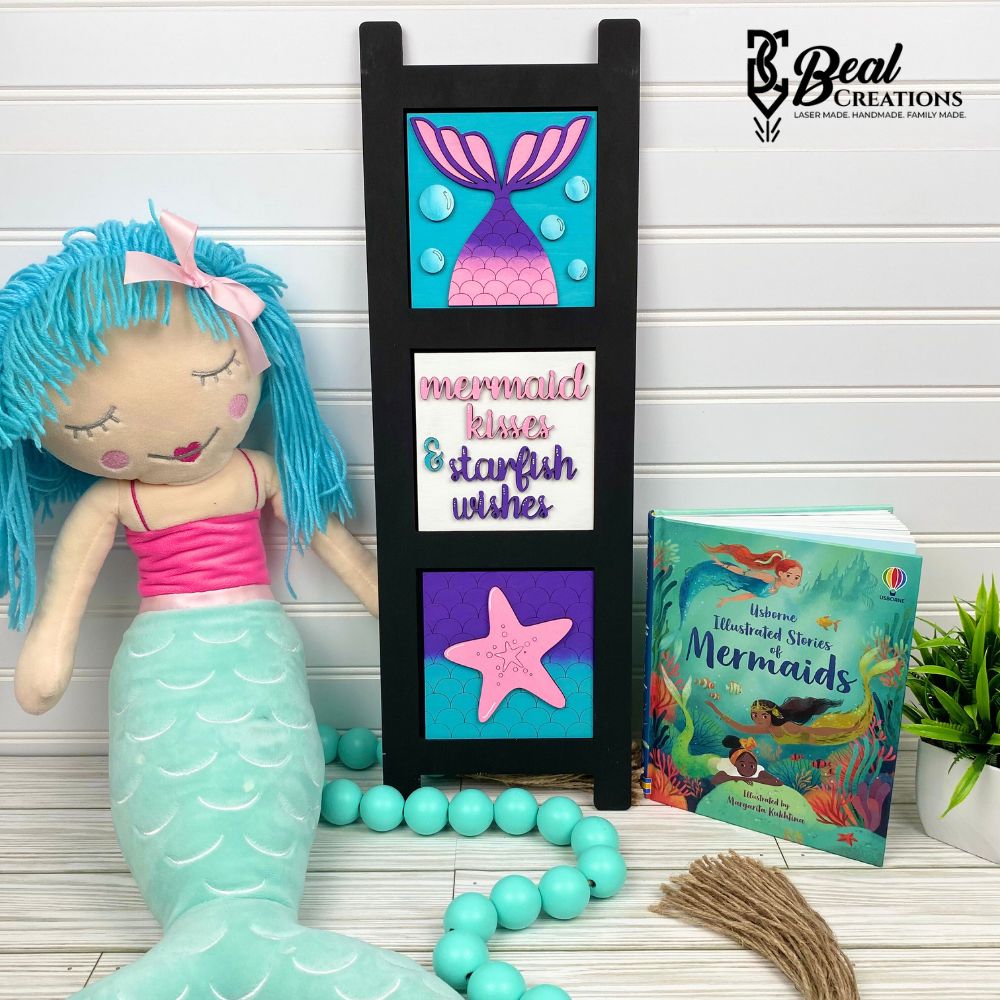 Leaning Ladder Mermaid Tiles Mermaid Decor Mermaid Kisses Starfish Wishes 1