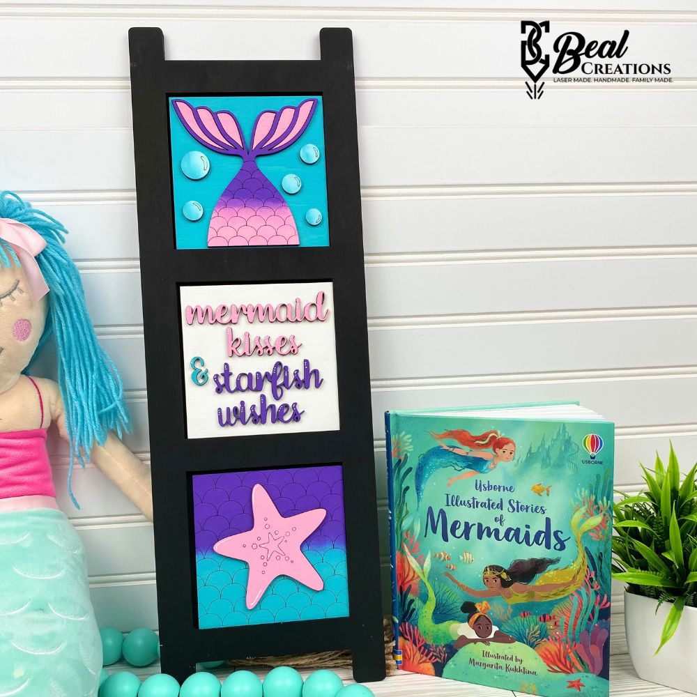 Leaning Ladder Mermaid Tiles Mermaid Decor Mermaid Kisses Starfish Wishes 2