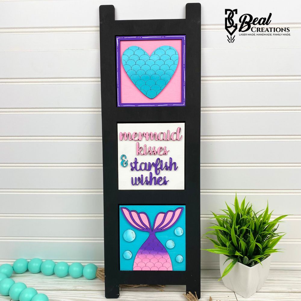 Leaning Ladder Mermaid Tiles Mermaid Decor Mermaid Kisses Starfish Wishes 4