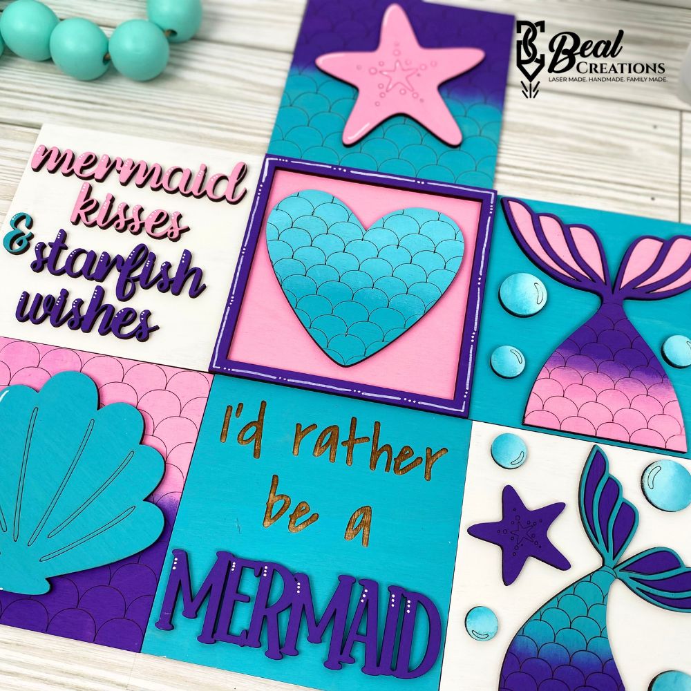 Leaning Ladder Mermaid Tiles Mermaid Decor Mermaid Kisses Starfish Wishes 6