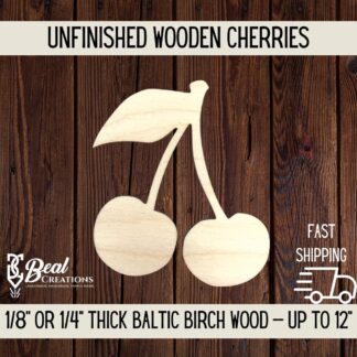 Wooden Blanks Cherries Cutouts Fruit DIY Crafts 1
