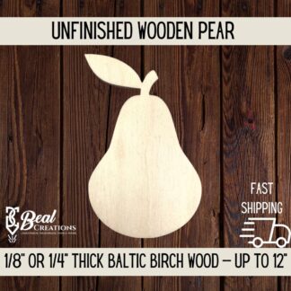 Wooden Blanks Pear Cutouts Fruit DIY Crafts 1