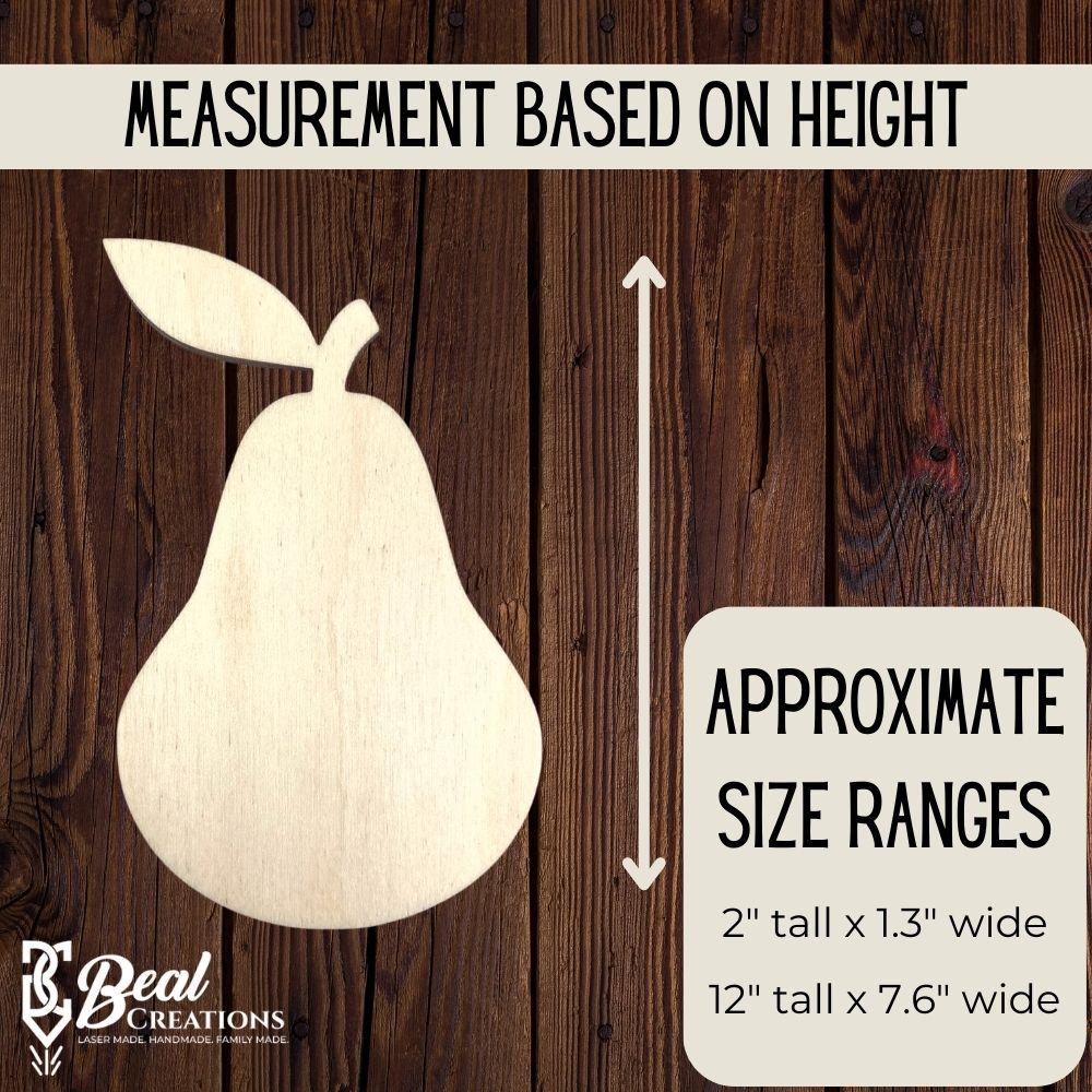 Wooden Blanks Pear Cutouts Fruit DIY Crafts 2