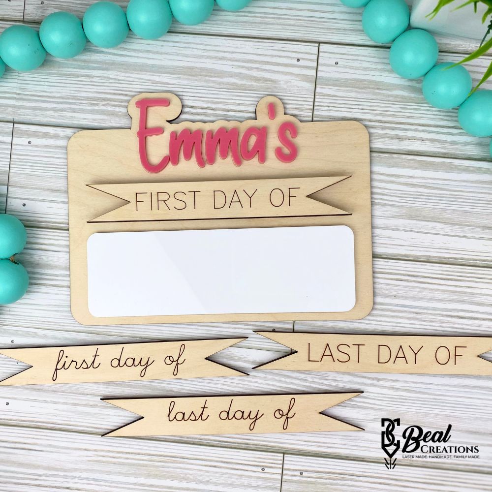 First Day Last Day Back to School Interchangeable Sign Picture Prop 1