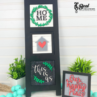 Interchangeable Leaning Ladder Tiles Home This is Us Our Happy Place Family Decor 1