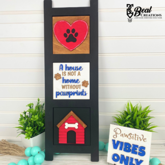 Interchangeable Leaning Ladder Tiles Pets Dogs Cats Decor 1