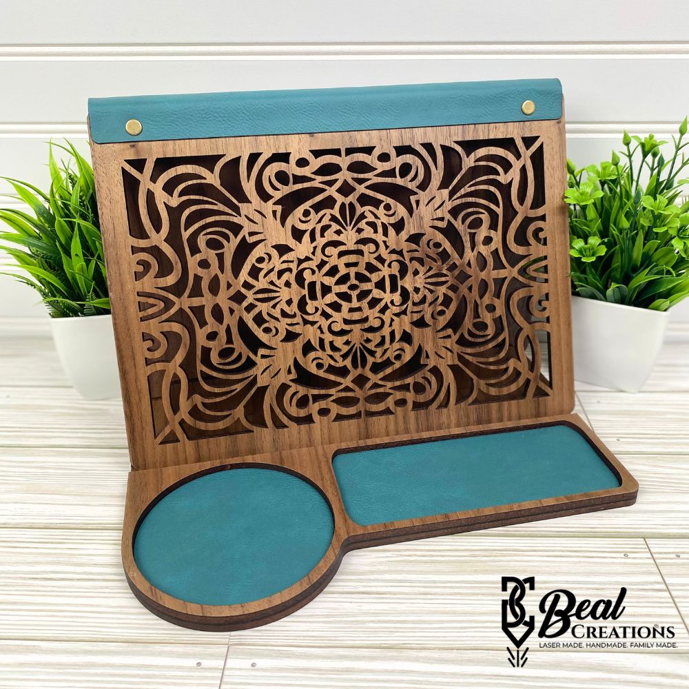 Book and Tablet Display Valet Stand Bedside Kitchen Recipe Holder Unique Gift Idea Book Lover 4
