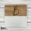 Marble and Acacia Wood Coasters Personalized Engraved Housewarming Real Estate Realtor Closing Gift Wedding 6
