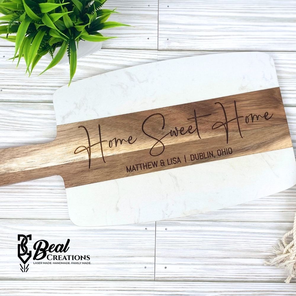 Marble and Wood Serving Charcuterie Boards Housewarming Wedding Anniversary Personalized Gift 2