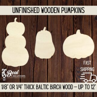 Wooden Pumpkin Cutout Blanks, Wooden Pumpkins for DIY Crafts, Fall Crafts, Set of Pumpkins, Stacked Tall Wide Pumpkins, Wood 1