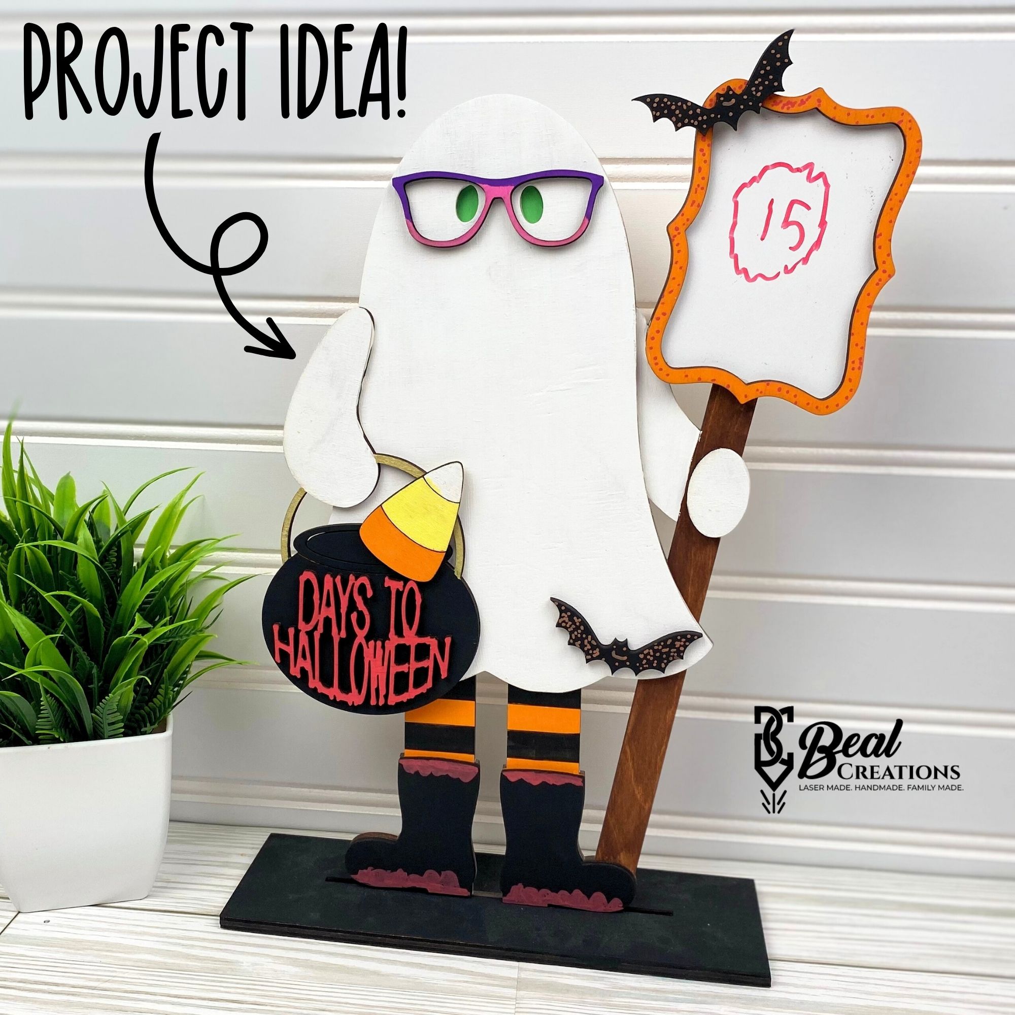 Halloween Countdown Ghost DIY Paint Kit Dry Erase Reusable Halloween Decor Spooky Scary Fun Kids Craft Project 3