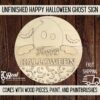 Happy Halloween Ghost Round Sign DIY Paint Kit Paint Party Kids Craft Project Spooky Scary Fun 2