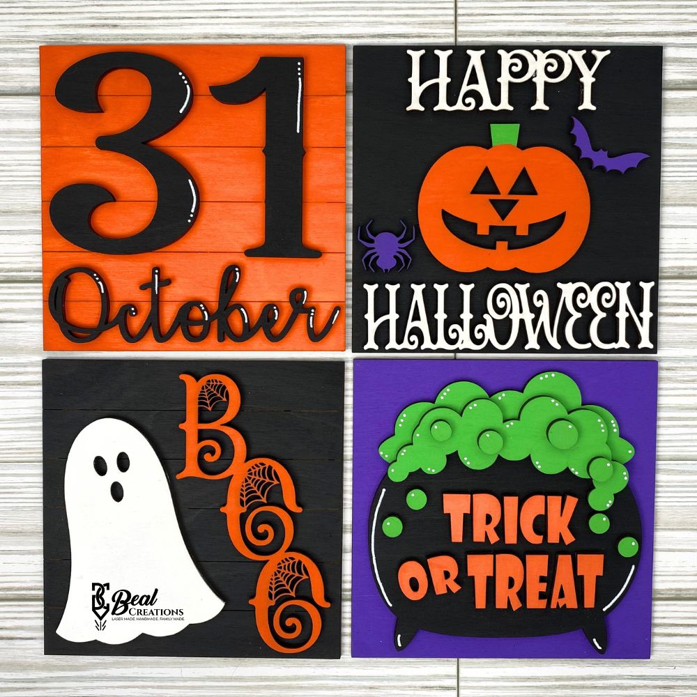 Leaning Ladder Tiles Halloween Interchangeable Decor Decorations for Holidays 1