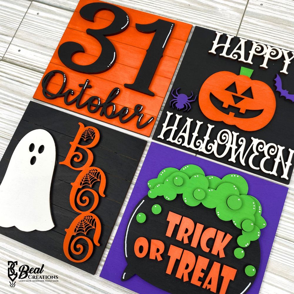 Leaning Ladder Tiles Halloween Interchangeable Decor Decorations for Holidays 2