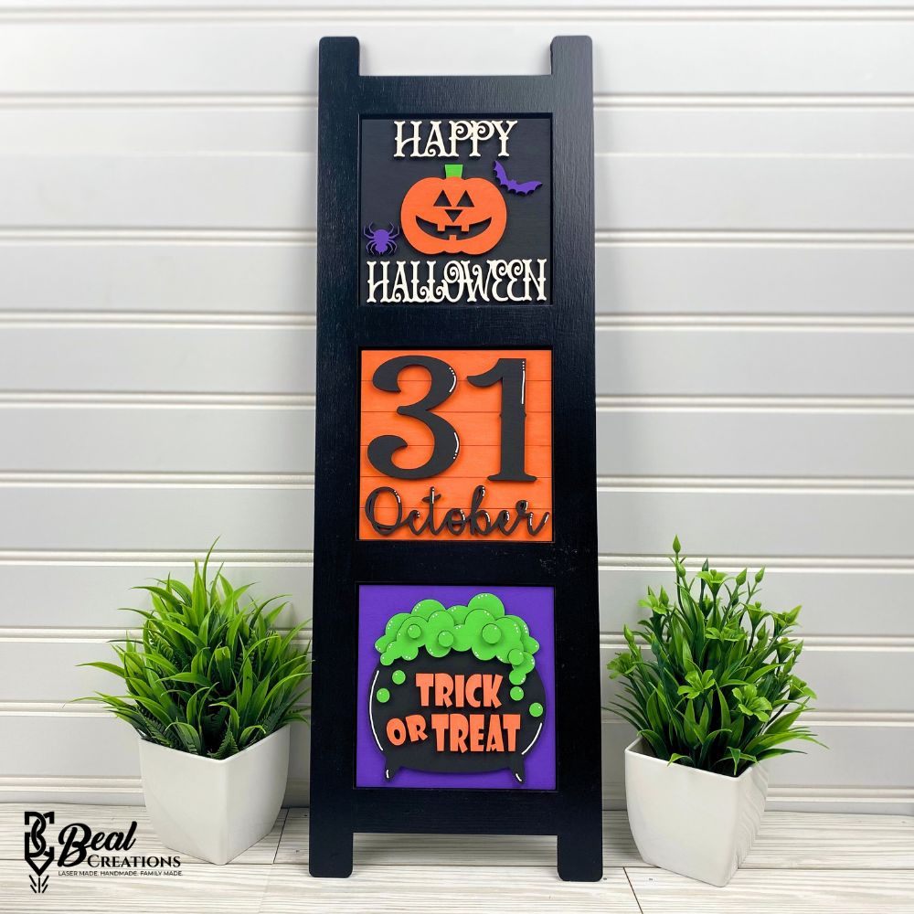 Leaning Ladder Tiles Halloween Interchangeable Decor Decorations for Holidays 3