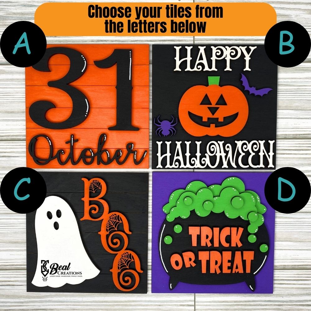 Leaning Ladder Tiles Halloween Interchangeable Decor Decorations for Holidays 6