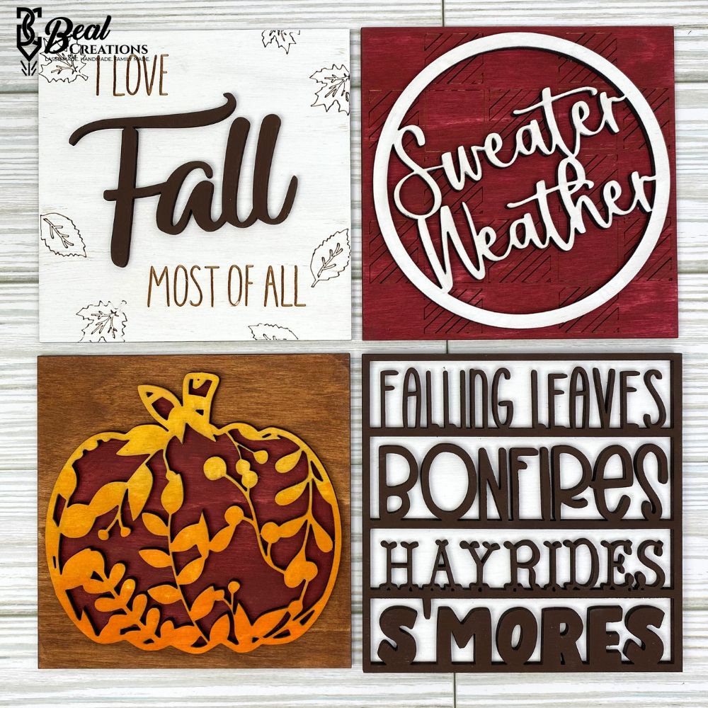 Leaning Ladder Tiles Interchangeable Decor Fall Time Vibes Decoration Love Fall Sweater Weather Smores 1
