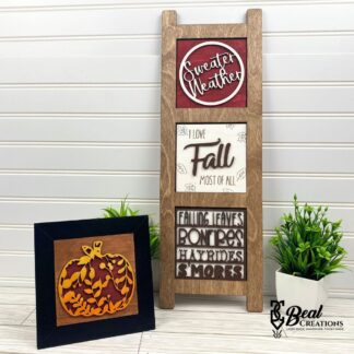 Leaning Ladder Tiles Interchangeable Decor Fall Time Vibes Decoration Love Fall Sweater Weather Smores 3