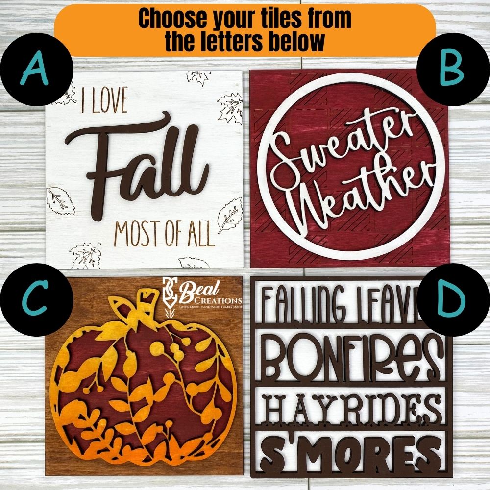 Leaning Ladder Tiles Interchangeable Decor Fall Time Vibes Decoration Love Fall Sweater Weather Smores 6