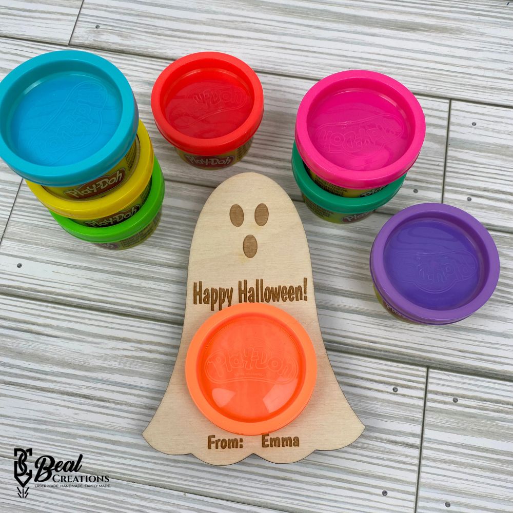 Play-Doh Ghosts Holder Trick or Treat Halloween Classroom Party Class Gift Non Candy Treat Boo Bags You've Been Boo'd Boo-ed 1