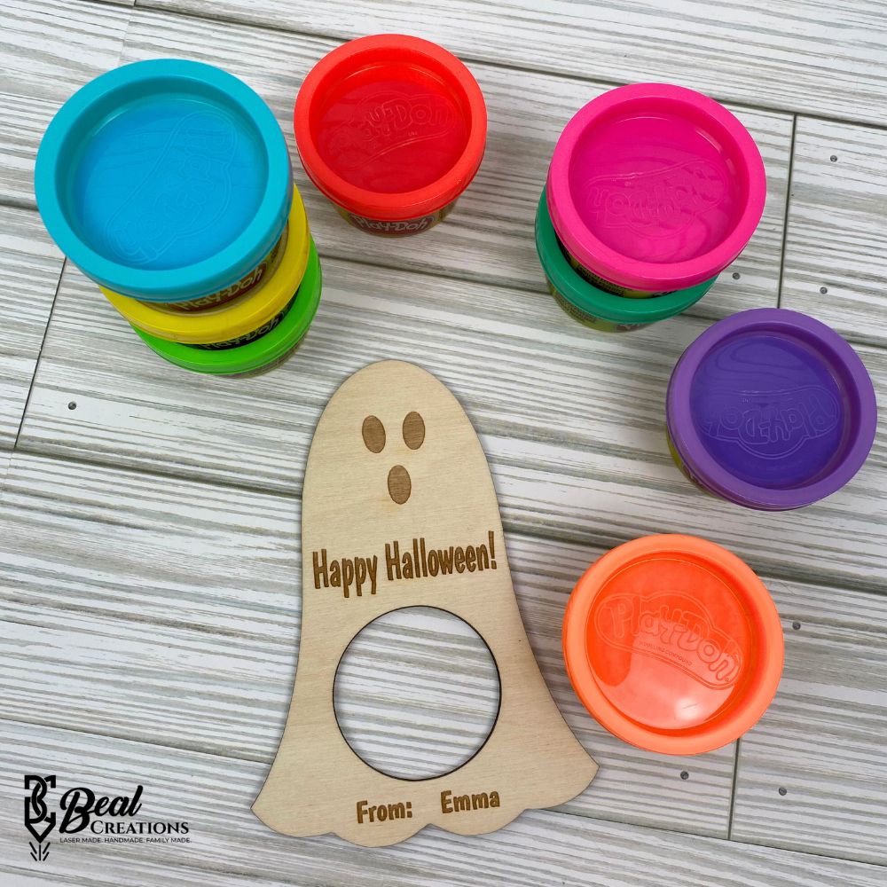 Play-Doh Ghosts Holder Trick or Treat Halloween Classroom Party Class Gift Non Candy Treat Boo Bags You've Been Boo'd Boo-ed 2