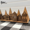 Wooden Christmas Advent Village Countdown Candle Houses Trees 2
