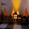Wooden Christmas Advent Village Countdown Candle Houses Trees 4