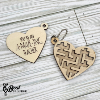 Heart Maze Keychain Valentines Day Vday Gift Class Gift Teacher Nurse Appreciation Easter Basket Stocking Stuffer 1